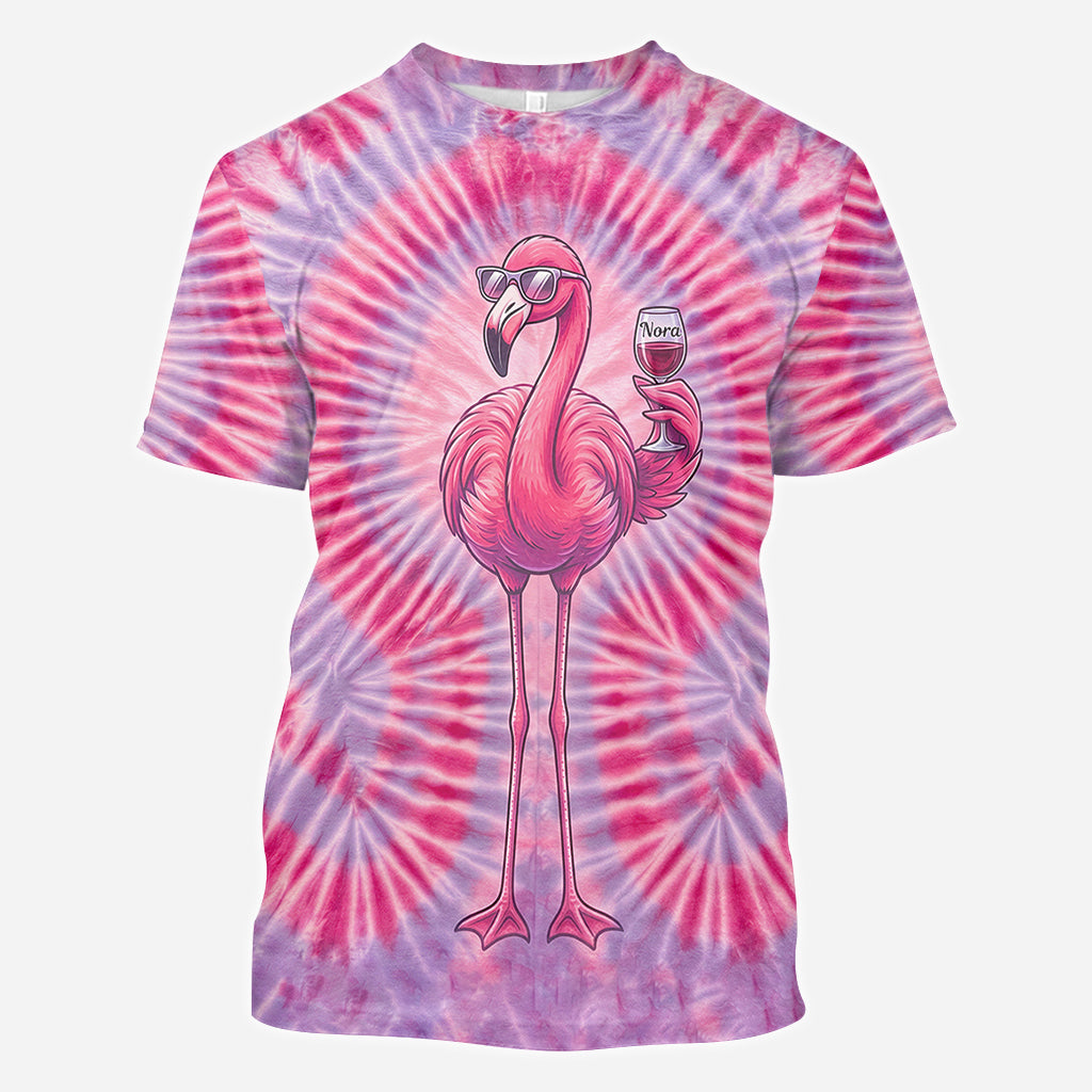Chill Flamingo Tie Dye Shirt - Personalized Flamingo All Over Shirt