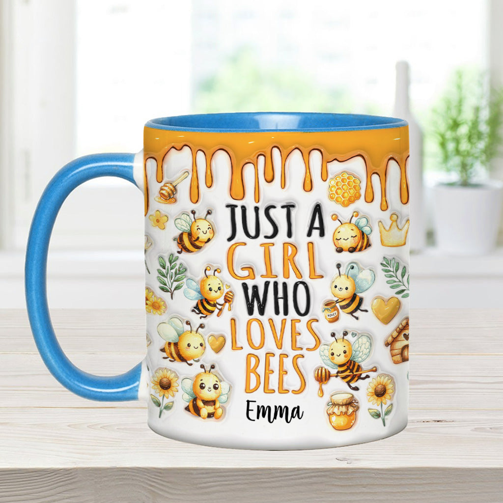 Just A Girl Who Loves Bees - Personalized Bee Accent Mug