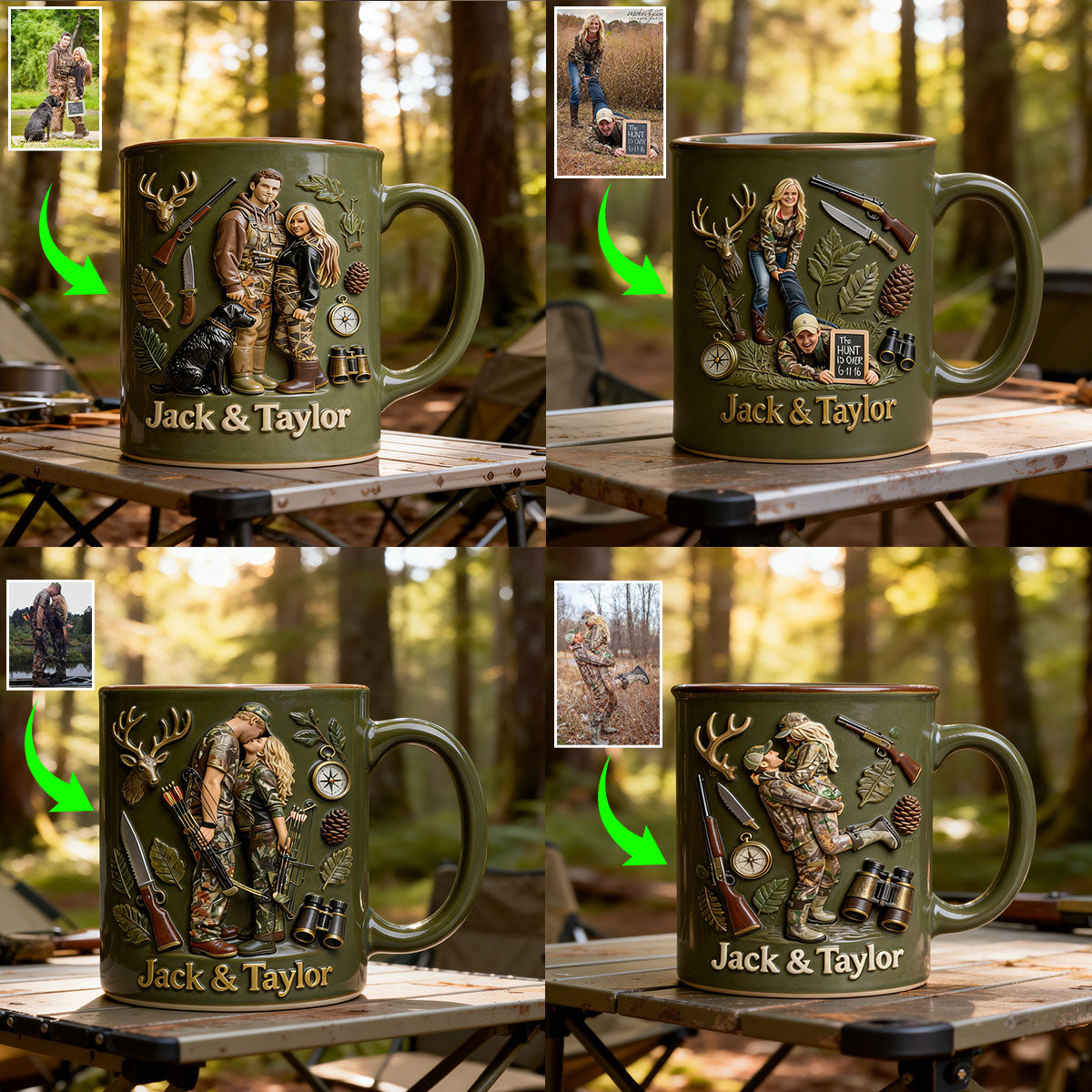 Custom From Any Photo - Personalized Hunting Set Accent Mug with Acrylic Stirrers
