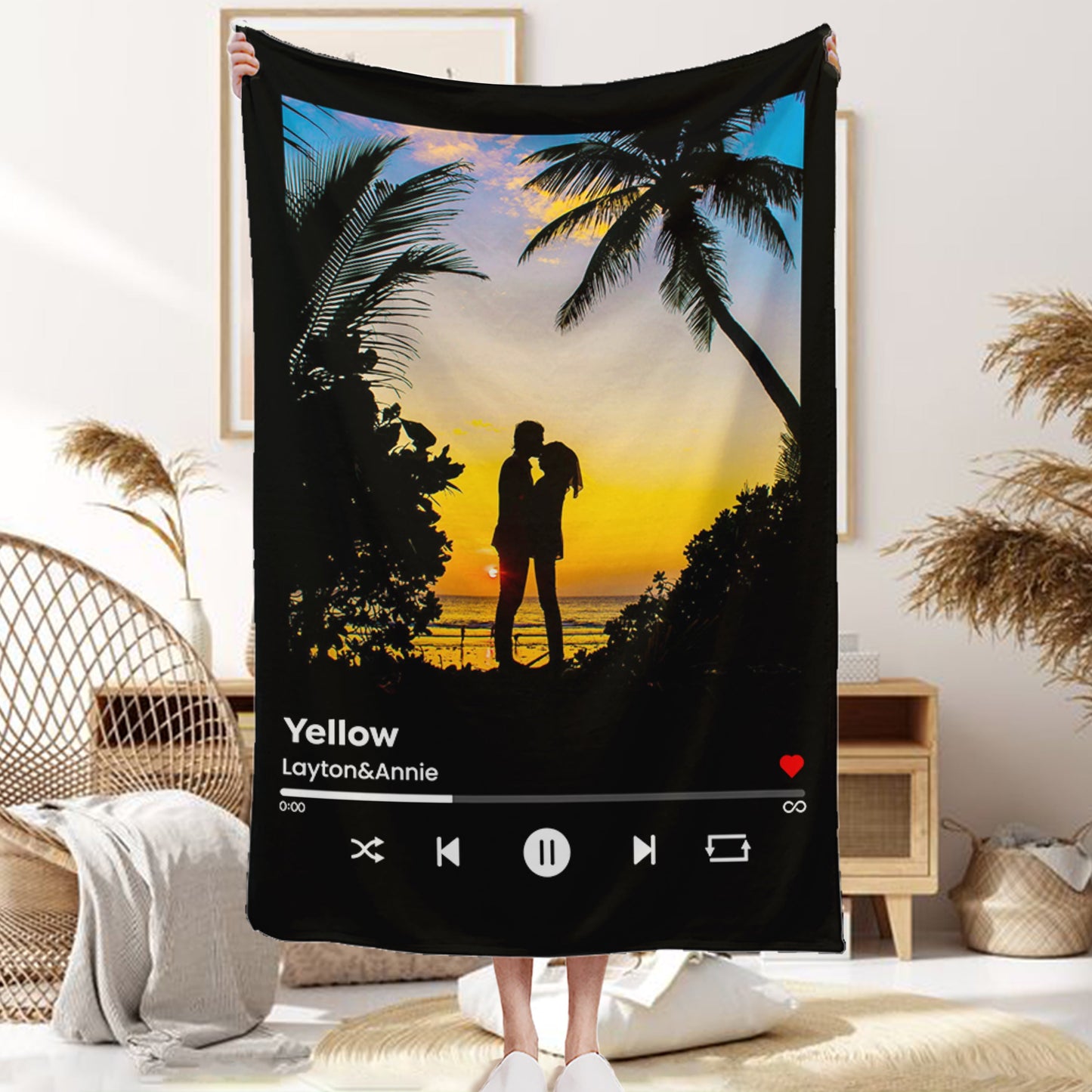 Personalized Music Playlist Blanket - Perfect Romantic Gift for Couples