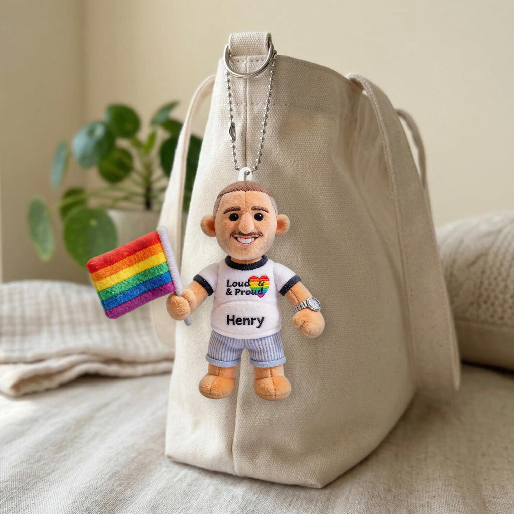 Custom Any Photo Love Is Love - Personalized LGBT Support Plush Keychain