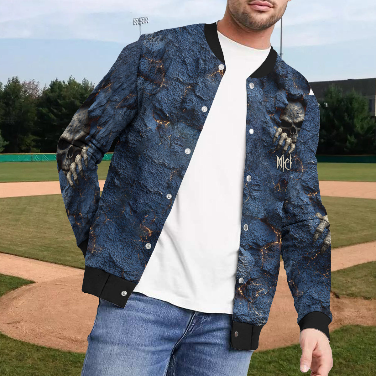 Cool Skull - Personalized Skull Varsity Jacket