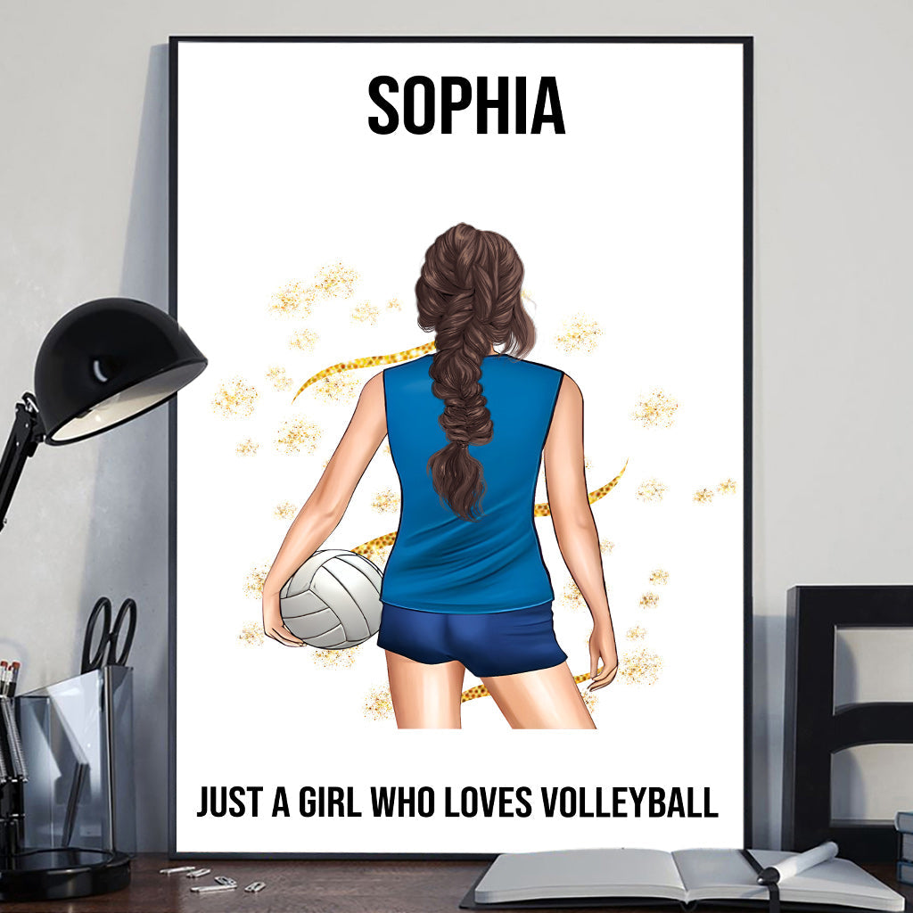 Just A Girl Who Loves Volleyball - Personalized Volleyball Canvas And Poster