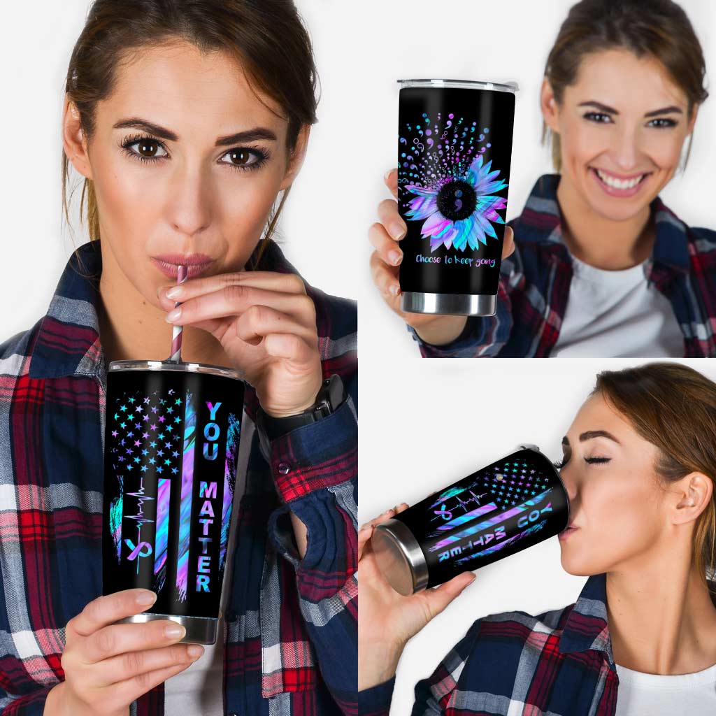 Choose To Keep Going Suicide Prevention Tumbler 0622