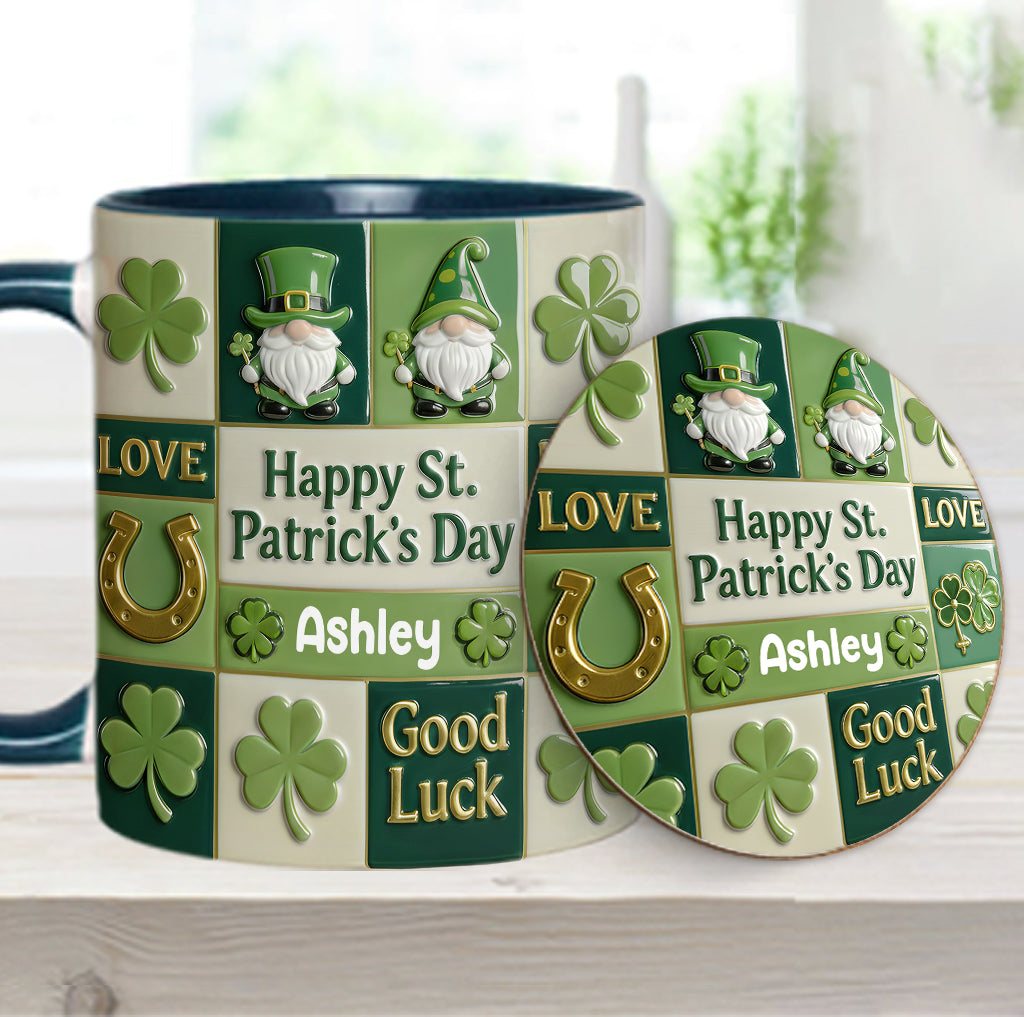 Happy St. Patrick's Day - Personalized Irish Accent Mug & Coaster