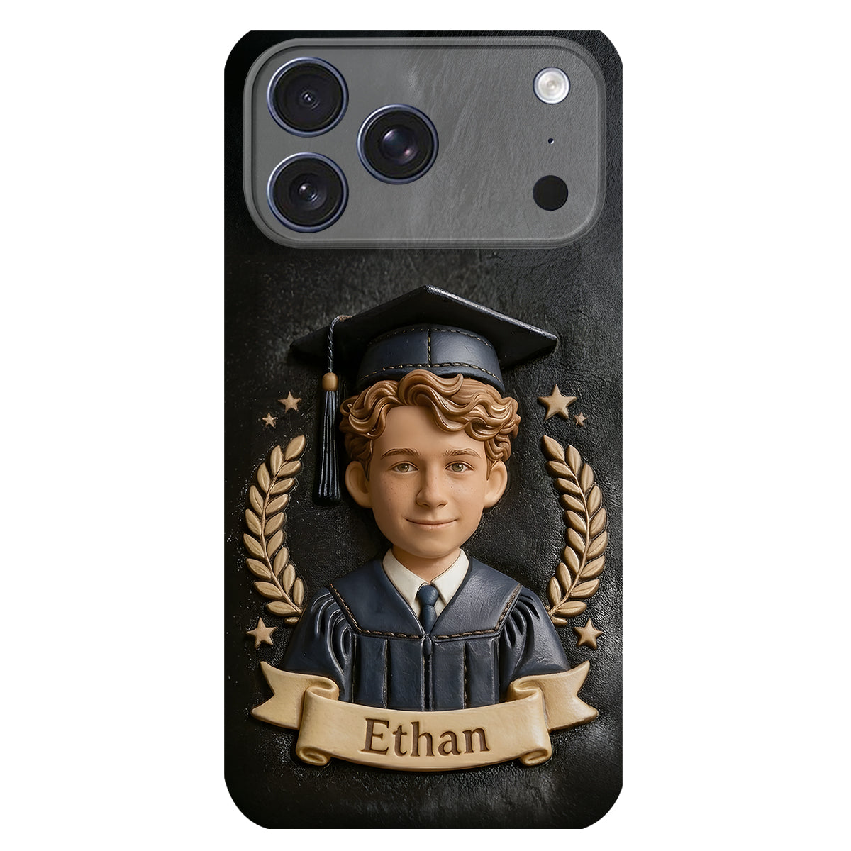 Graduation Gift - Personalized Graduation 3D Embossed Leather Phone Case