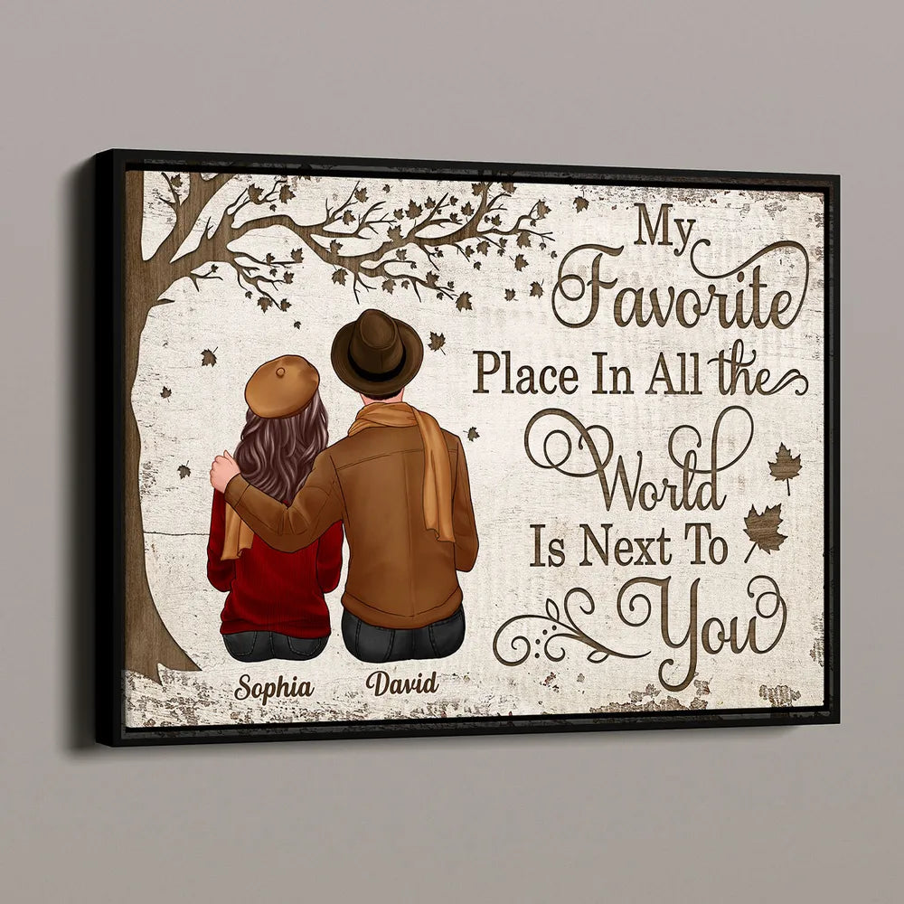 Personalized Couples Poster – Custom Name Romantic Canvas Print