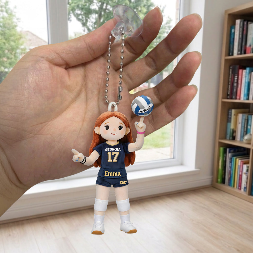 Custom Any Photo, Any Sport - Personalized Volleyball Plush Keychain