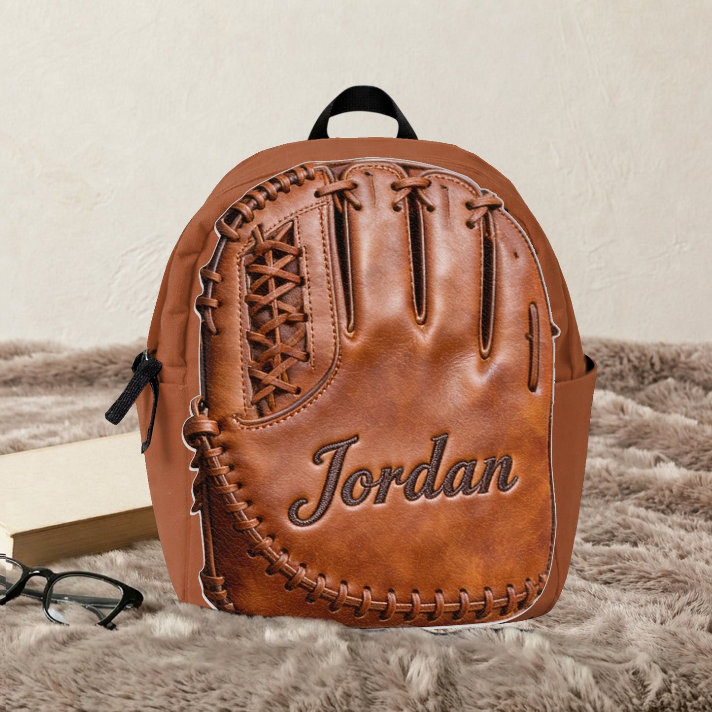 Leather Baseball Glove - Personalized Baseball Changeable Leather Patch Backpack