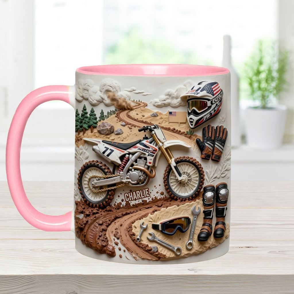 Cool Dirt Bike, Motocross - Personalized Dirt Bike Accent Mug & Coaster