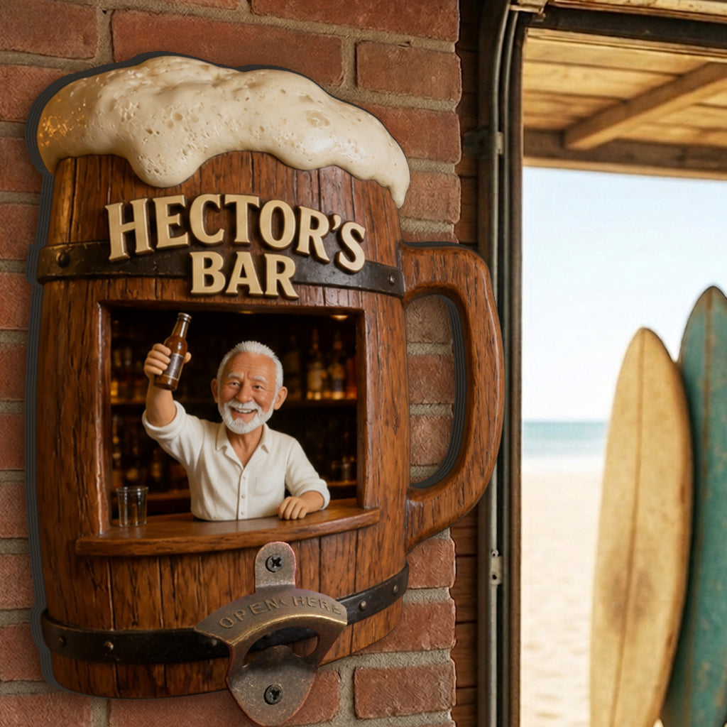 Funny Wall-Mounted Bottle Opener, Bar Custom Decoration - Personalized Beer Wall Bottle Opener