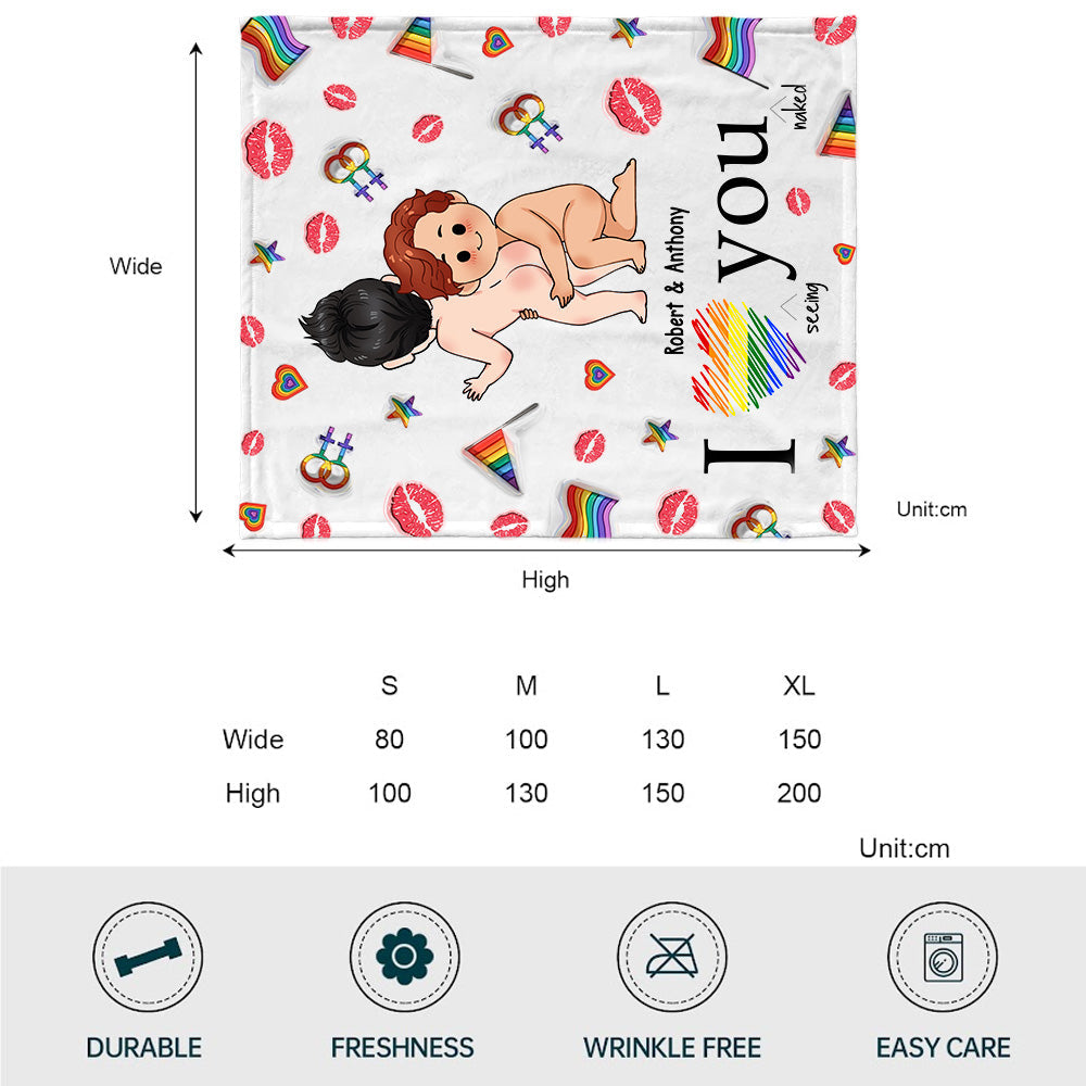 I Love Seeing You Naughty - Personalized LGBT Support Blanket