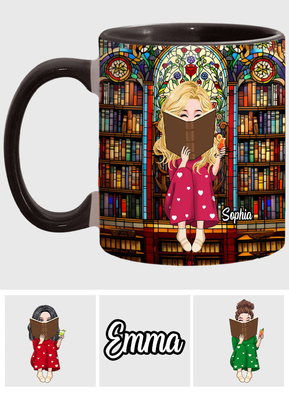 Just A Girl Who Loves Books - Personalized Book Accent Mug
