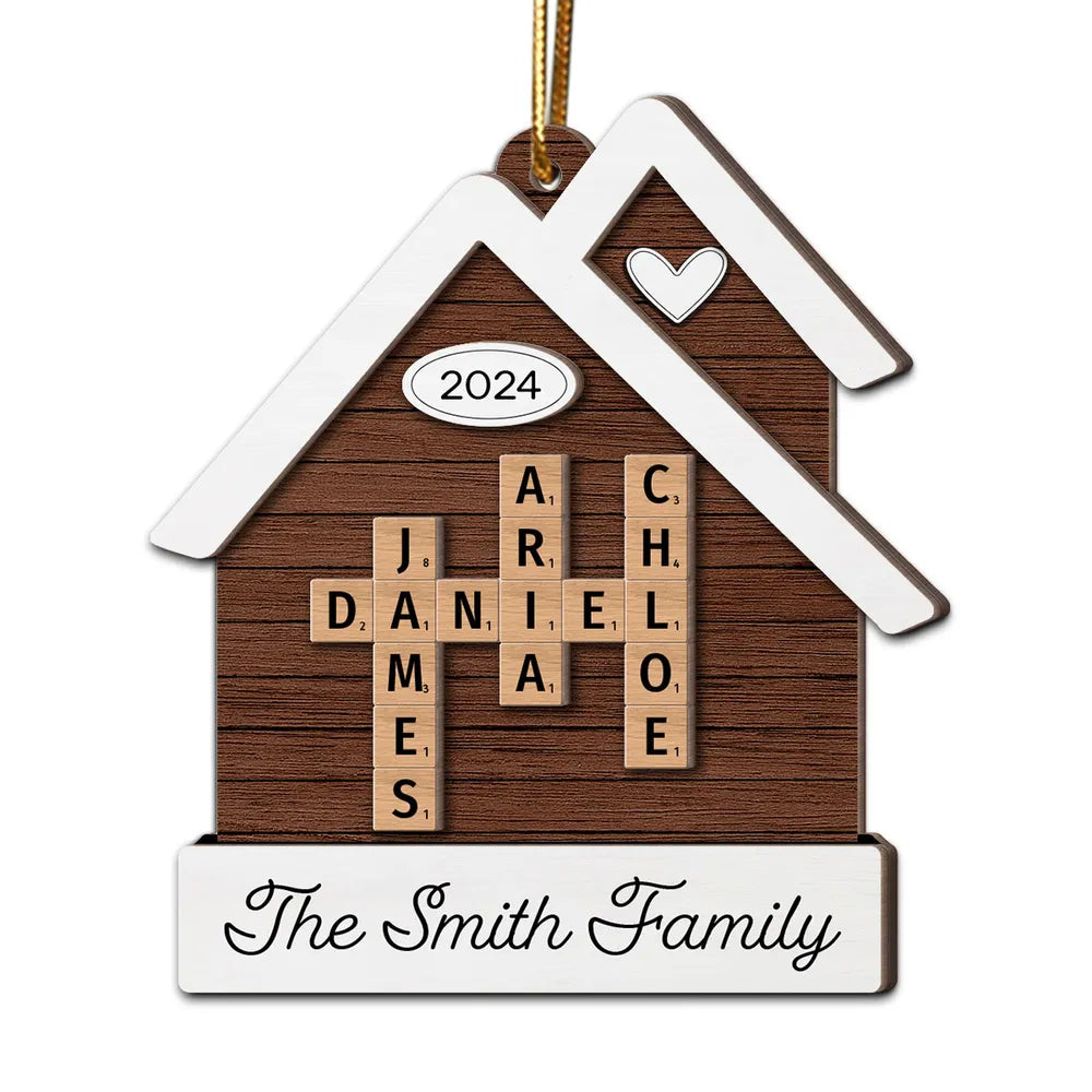 Custom Family Name House Ornament - A Unique Christmas Gift of Memories