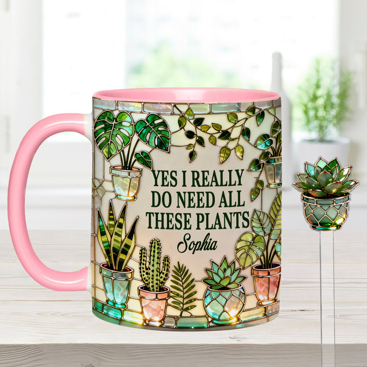 I Really Do Need All These Plants - Personalized Gardening Set Accent Mug with Acrylic Stirrers