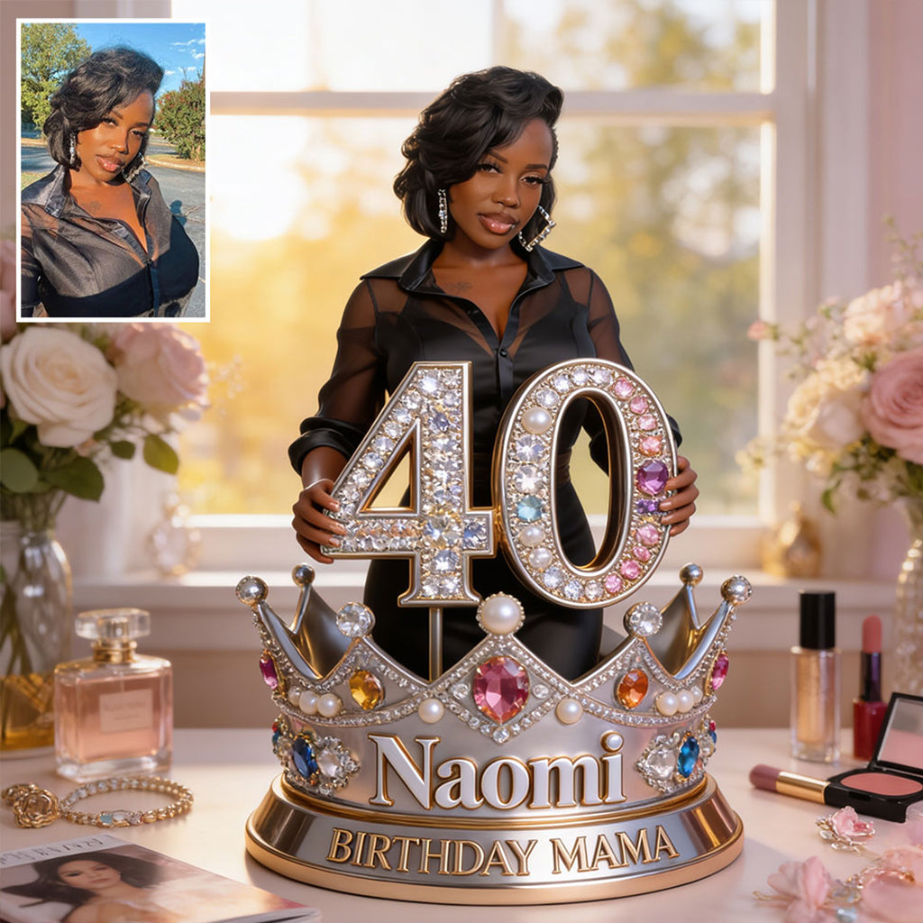Custom Any Photo The Birthday Queen - Personalized Birthday Custom Shaped Acrylic Plaque