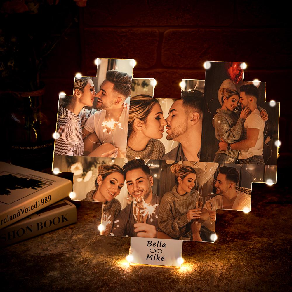 Custom Heart Photo Lamp - Personalized Couple Lamp