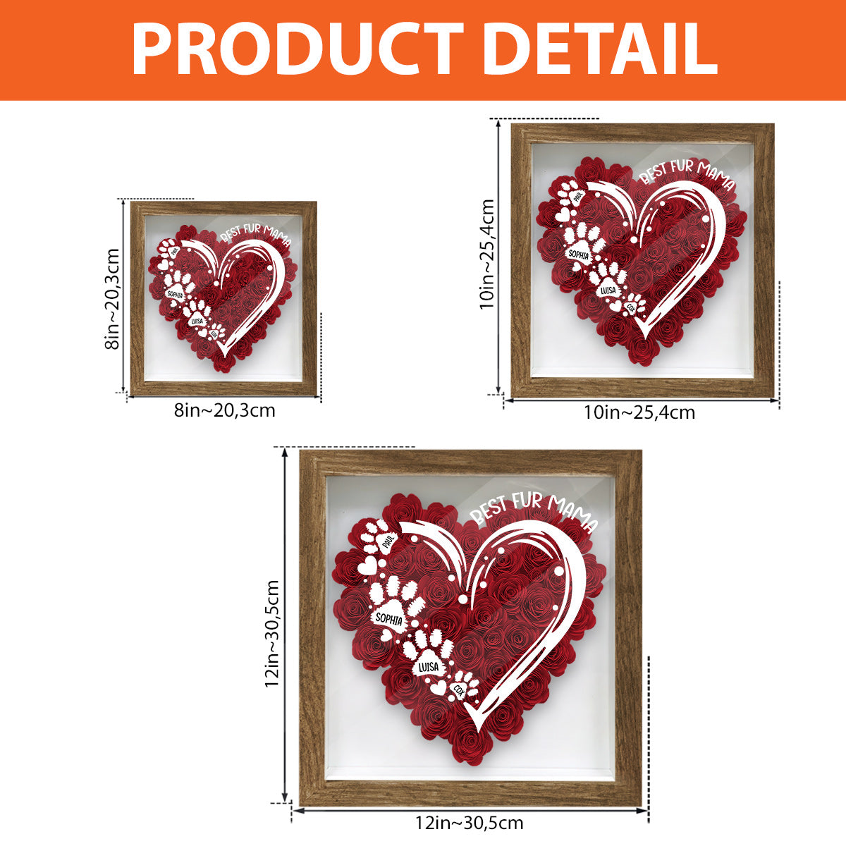 Best Fur Mom Ever - Personalized Dog Flower Shadow Box