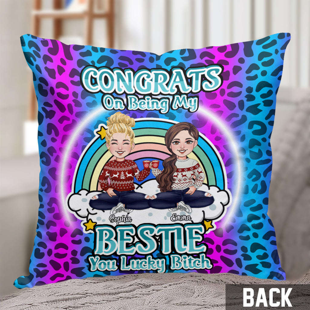Congrats On Being My Beties - Gift for friend - Personalized Throw Pillow