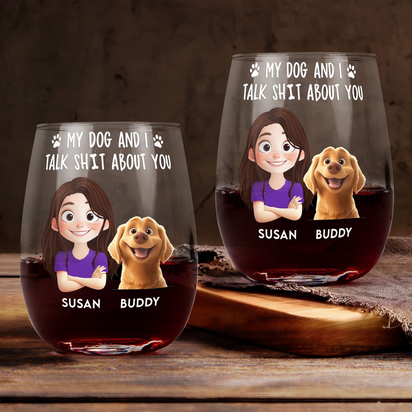 Personalized Dog Lover's Wine Glass – A Heartfelt Gift for Dog Moms