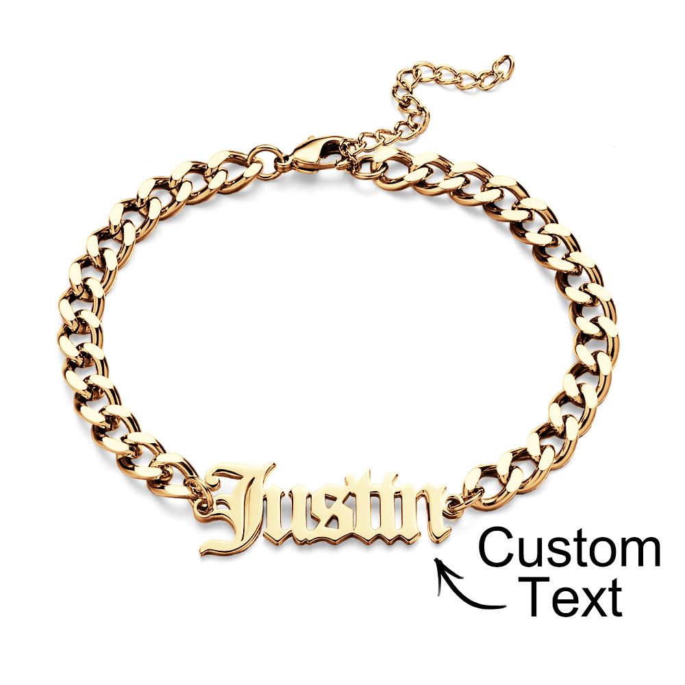 Any Name Or Message - Personalized Men's Stainless Steel Curb Chain