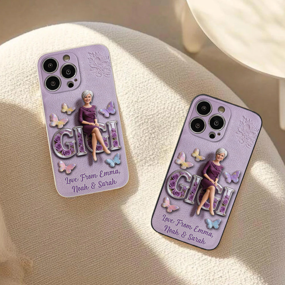 Custom Any Photo - Personalized Mother 3D Embossed Leather Phone Case