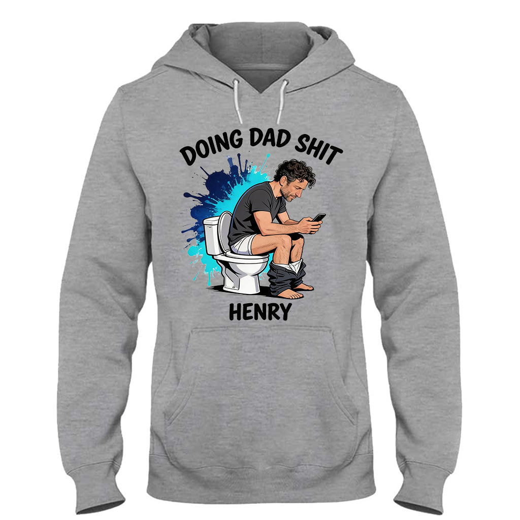 Custom Any Photo Doing Dad Shit - Personalized Father T-shirt And Hoodie