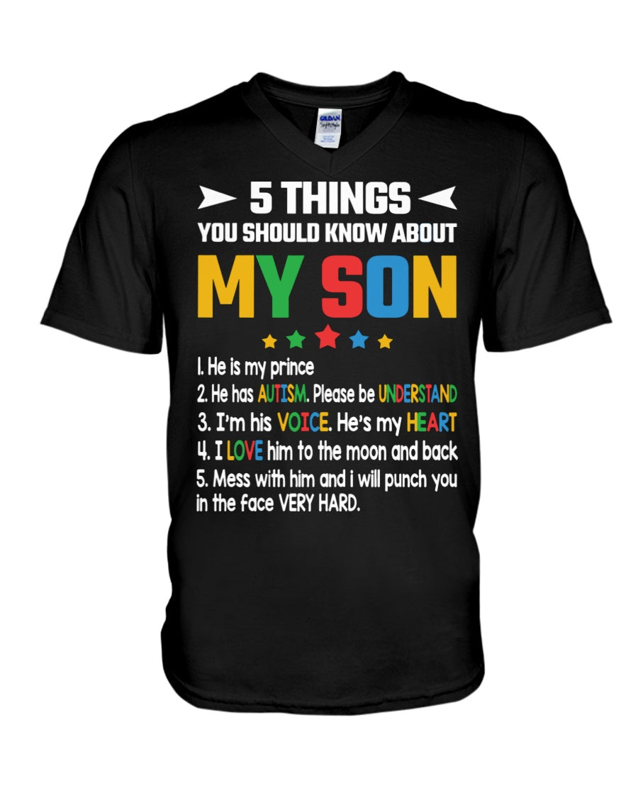 5 Things You Should Know About My Son - Autism Awareness T-shirt and Hoodie 0921