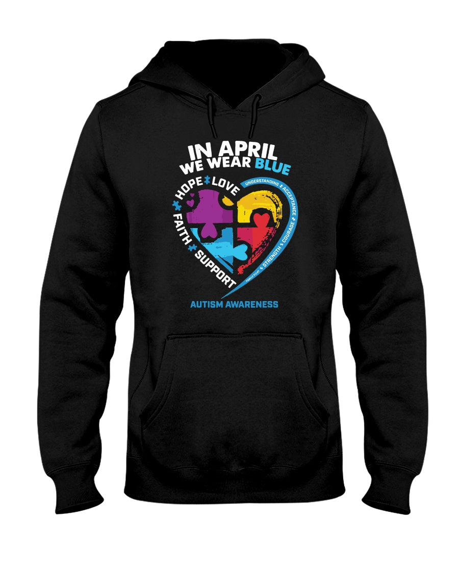 In April We Wear Blue - Autism Awareness T-shirt and Hoodie 0921