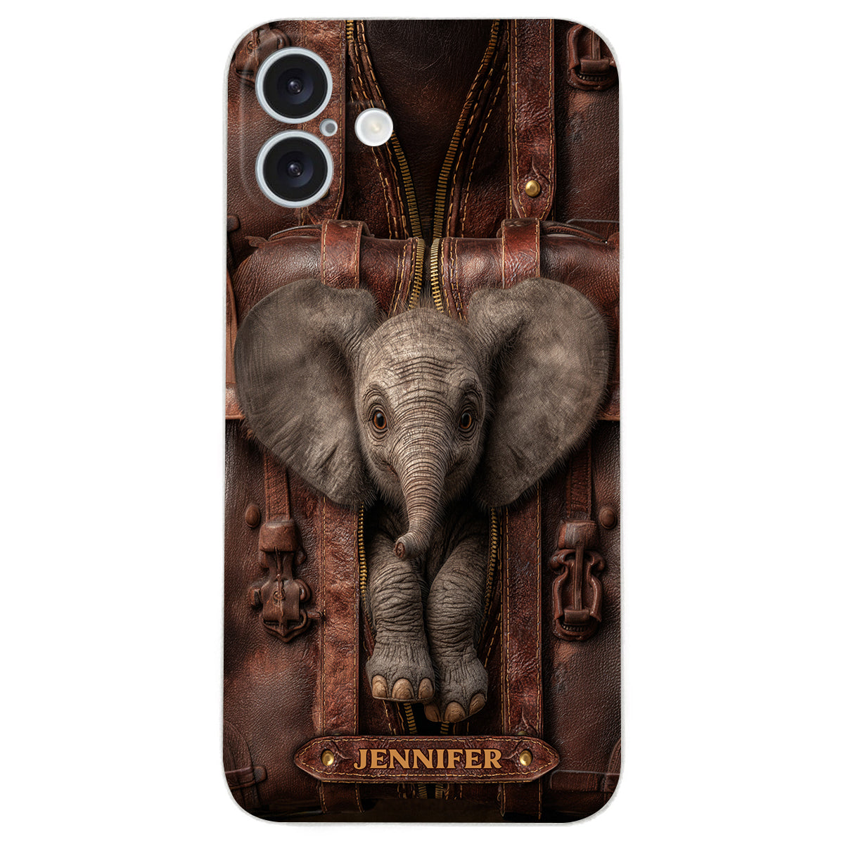 Just A Girl Who Loves Elephant - Personalized Elephant Leather Phone Case