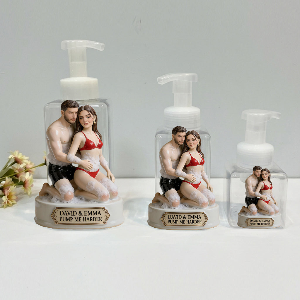 Any Photo Funny Couple Gift - Personalized Spicy Couple Pump Dispenser