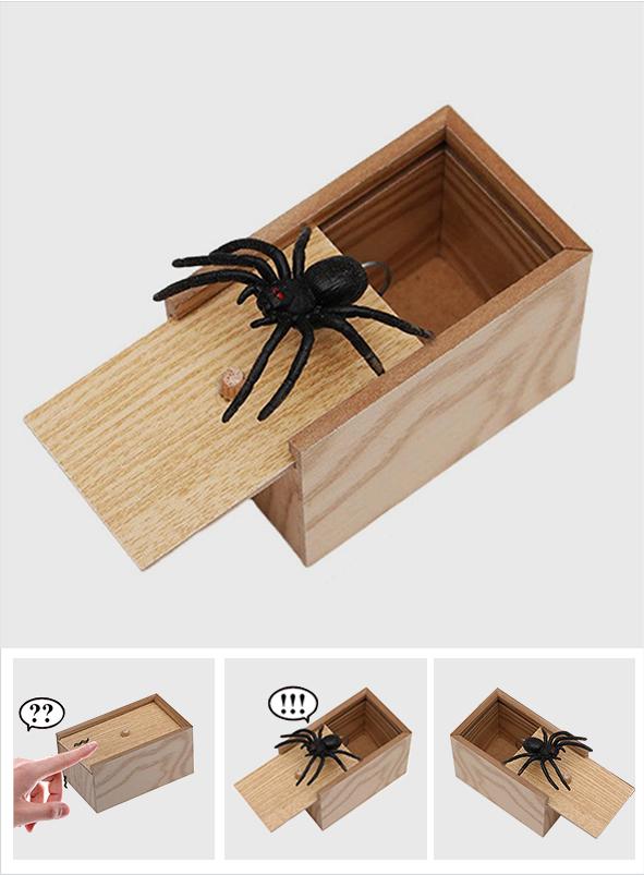 Scary Spider - Halloween Scare Box Wooden Surprise Candy Box