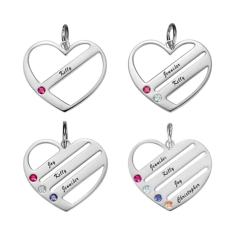 This Is Us - Personalized Family S925 Silver Birthstone Heart Name Necklace