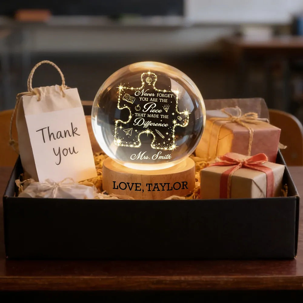 Never Forget The Difference You Make Personalized Globe Lamp, Teacher Thank You Desk Decor, Unique Creative Gift