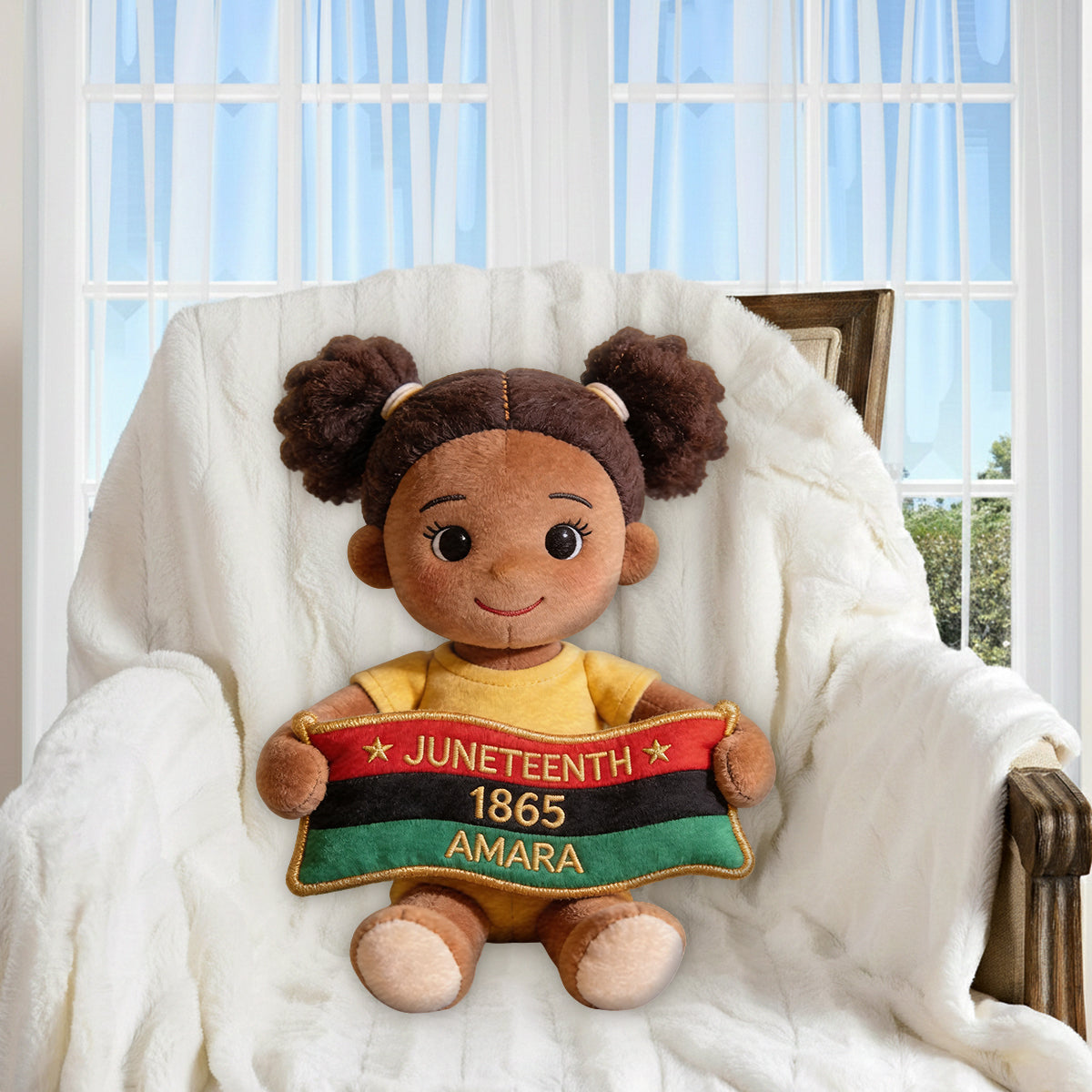 Celebrating Freedom 1865 - Personalized Juneteenth Premium Faux Fur Pillow