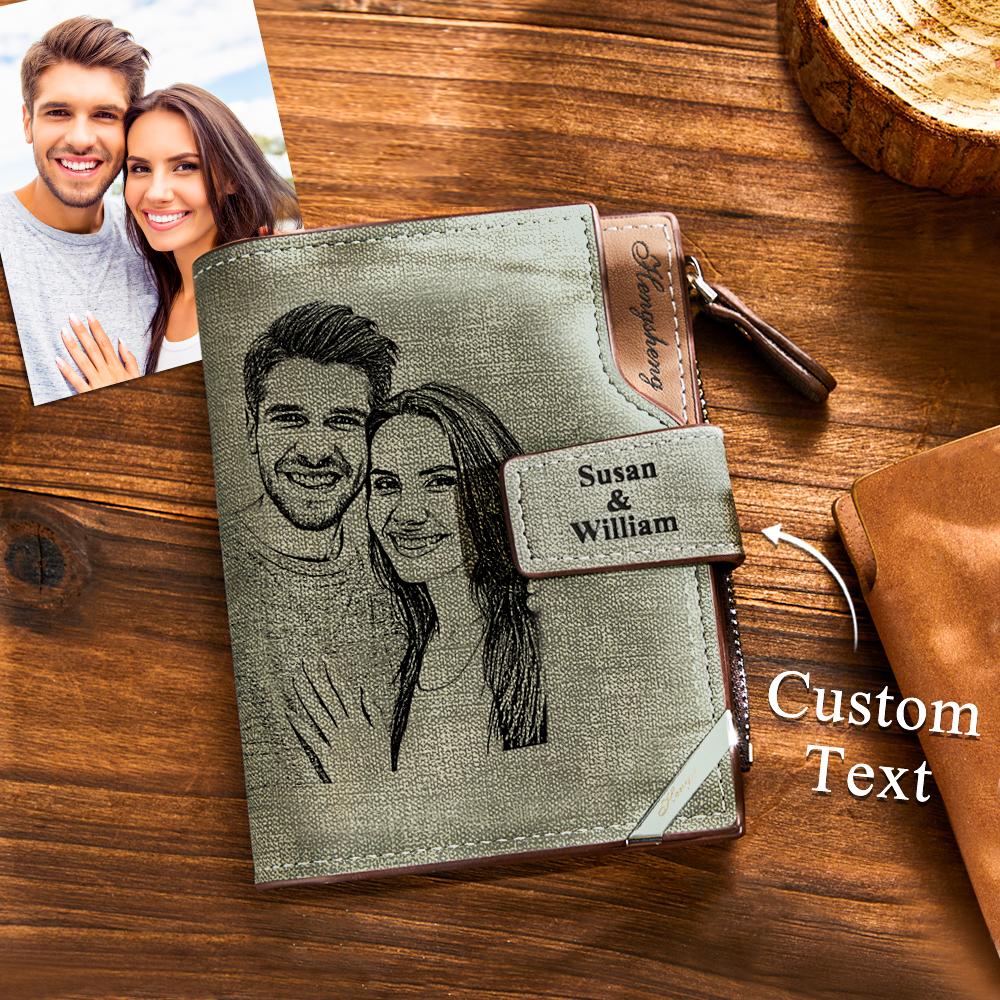 Any Photo - Personalized Photo Engraved Retro Wallet