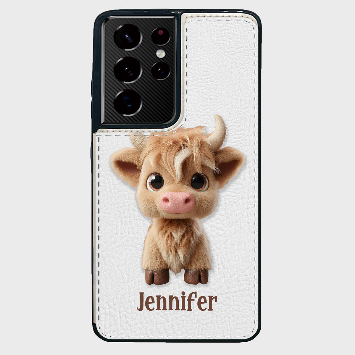 Cute Highland Cow - Personalized Highland Cow Foldable Wallet Phone Case
