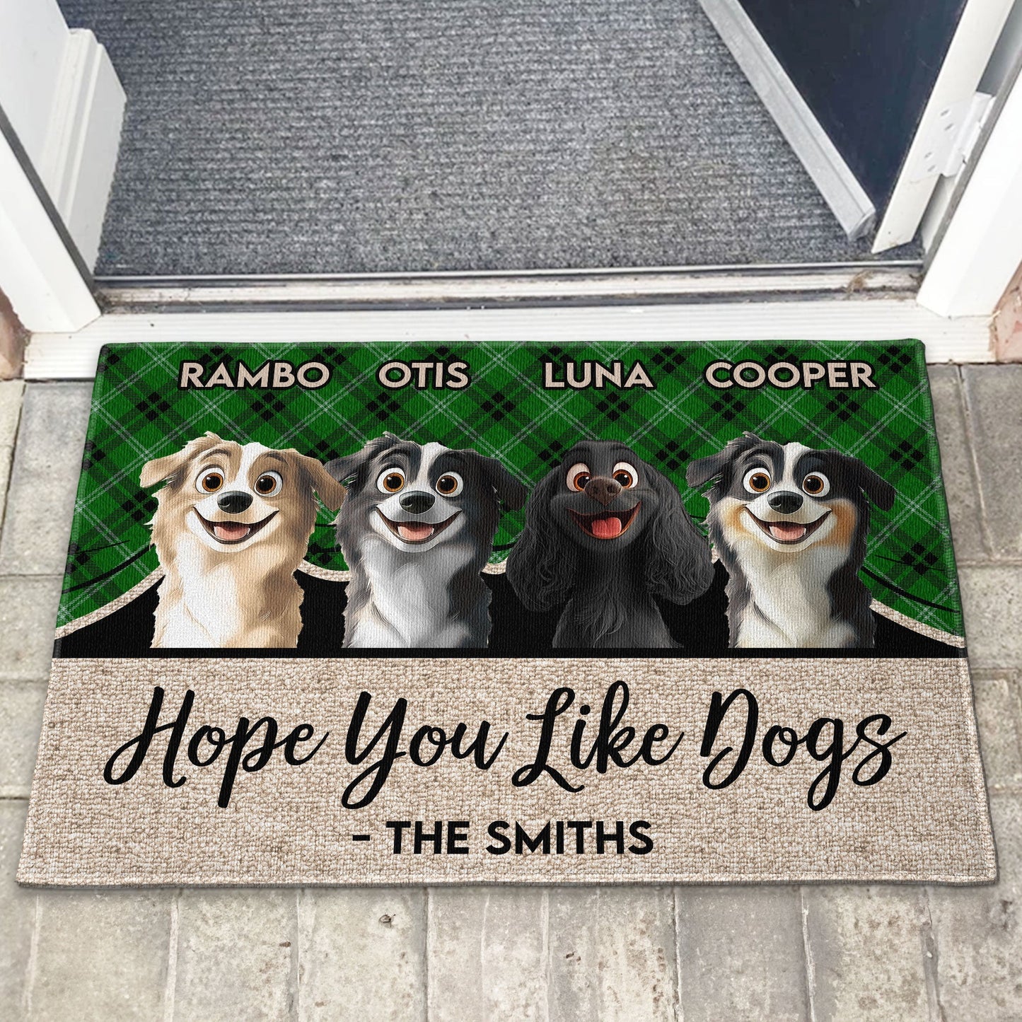 Hope You Like Dogs - Personalized Pet-Themed Doormat, Perfect for Home Decor and Valentine's Gifts, Available in Standard and Premium Options