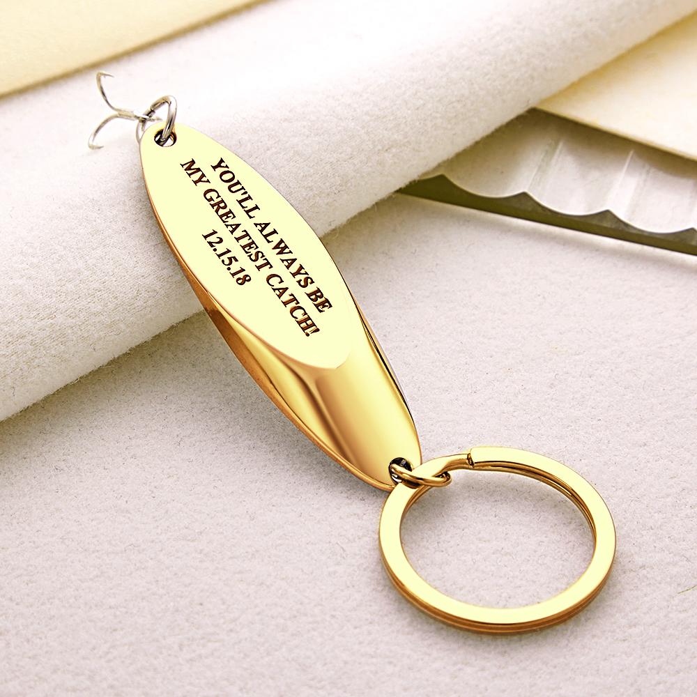 Custom Text Fish Hook Fish Hook Keychain - Fishing gift for boyfriend, girlfriend, wife, husband - Personalized Keychain