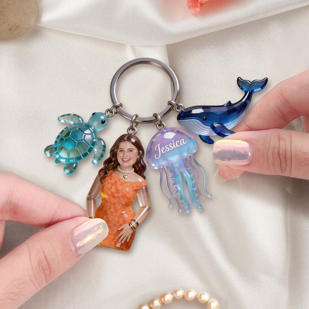 Custom Any Photo - Personalized Sea Lover Keychain With Charms