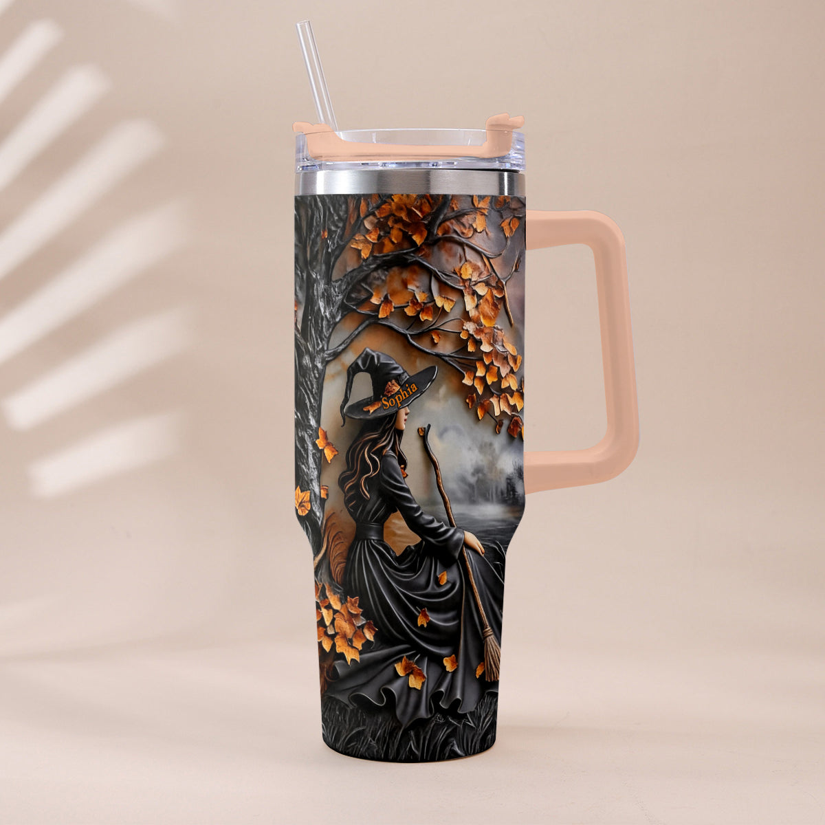 It's Time - Personalized Witch Tumbler With Plush Charm