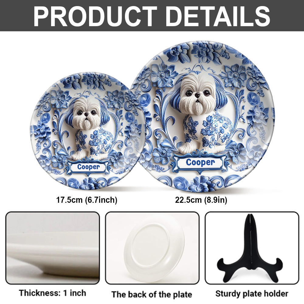 Cute Dog - Personalized Dog Ceramic Round Plate