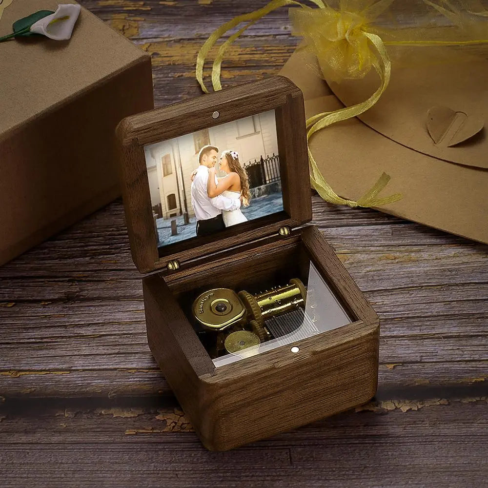 Custom Photo Wooden Music Box - gift for anyone - Personalized Music Box