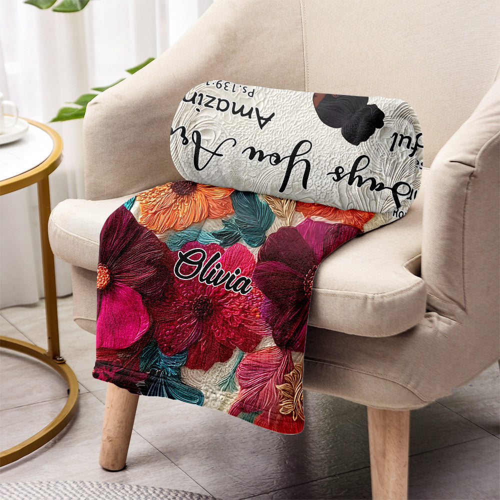 God Says You Are - Personalized African American Blanket