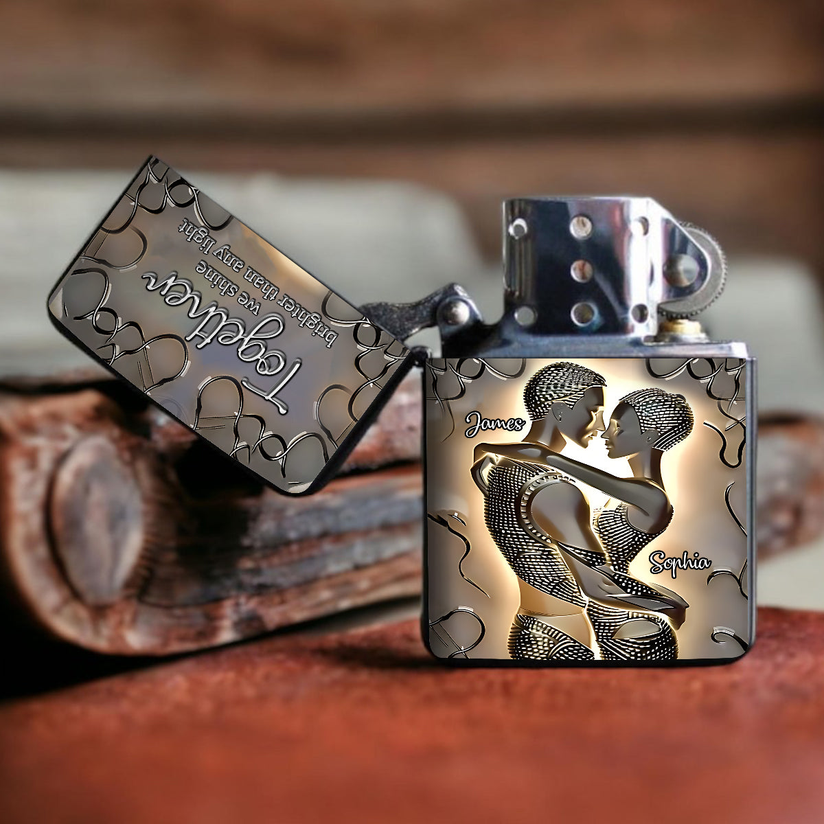It's You & Me - Personalized African American Lighter