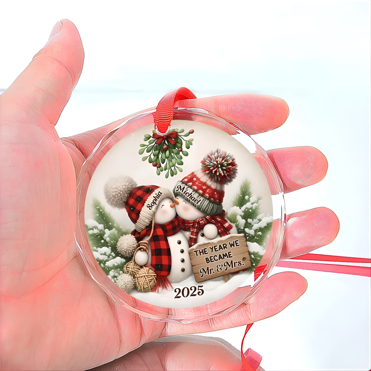 Silver Capped Glass Ornament – The Year We Became Mr. & Mrs., Perfect Christmas Gift for Couples & Newlyweds
