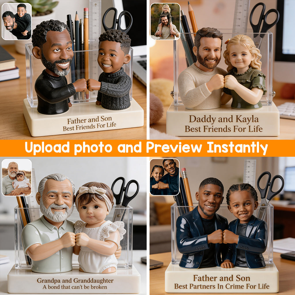 Best Friends For Life - Personalized Father Acrylic Pen Holder