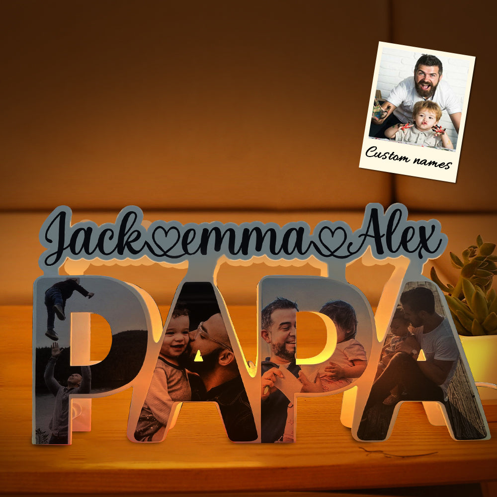 Best Papa Ever - Personalized Father Dad Photo Lamp