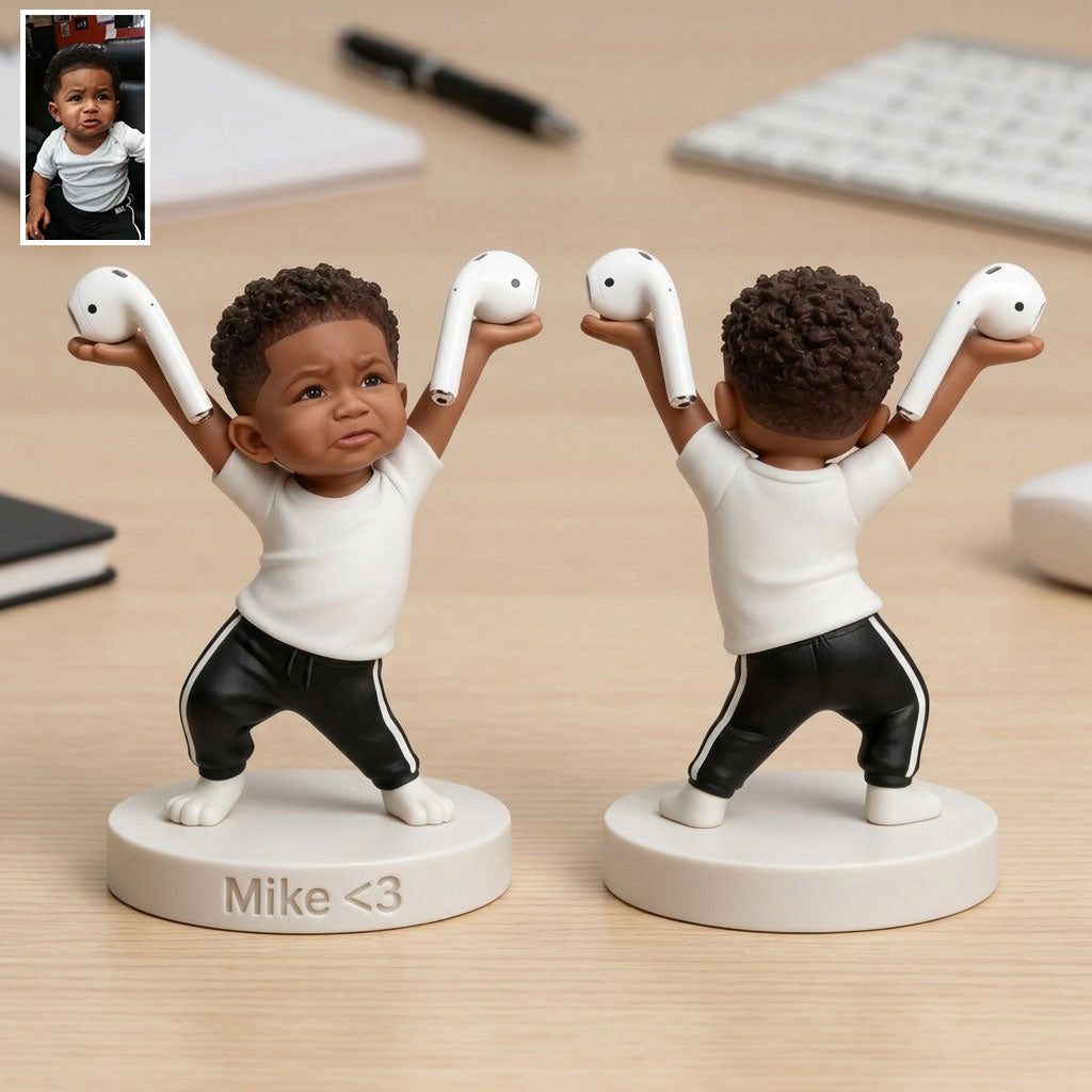 Cute Pen/ Bluetooth Earphone Holder Desk Accessories for Parents - Personalized Kid Premium 3D Figurine