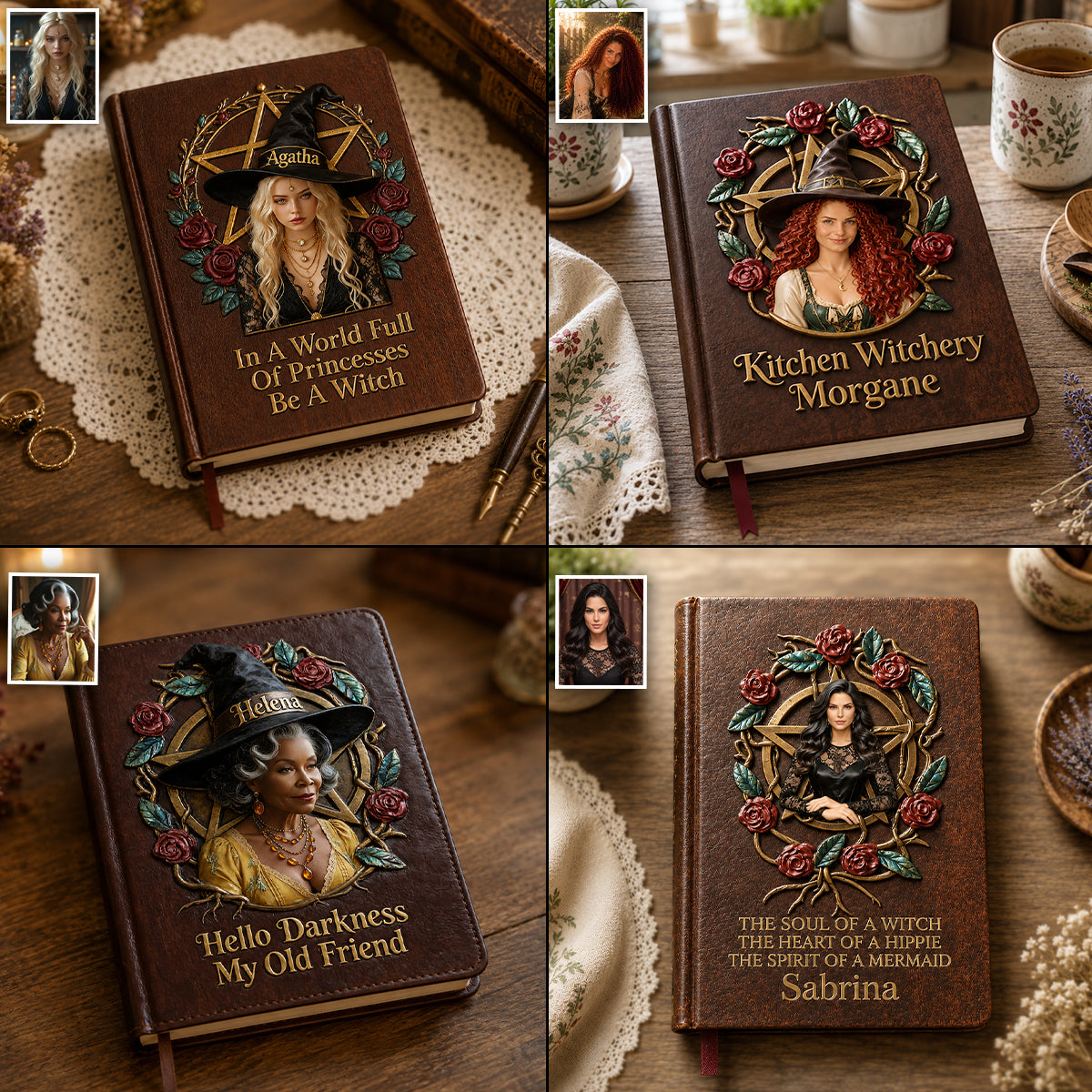 Enchanted Grimoire - Personalized Witch Leather Journal